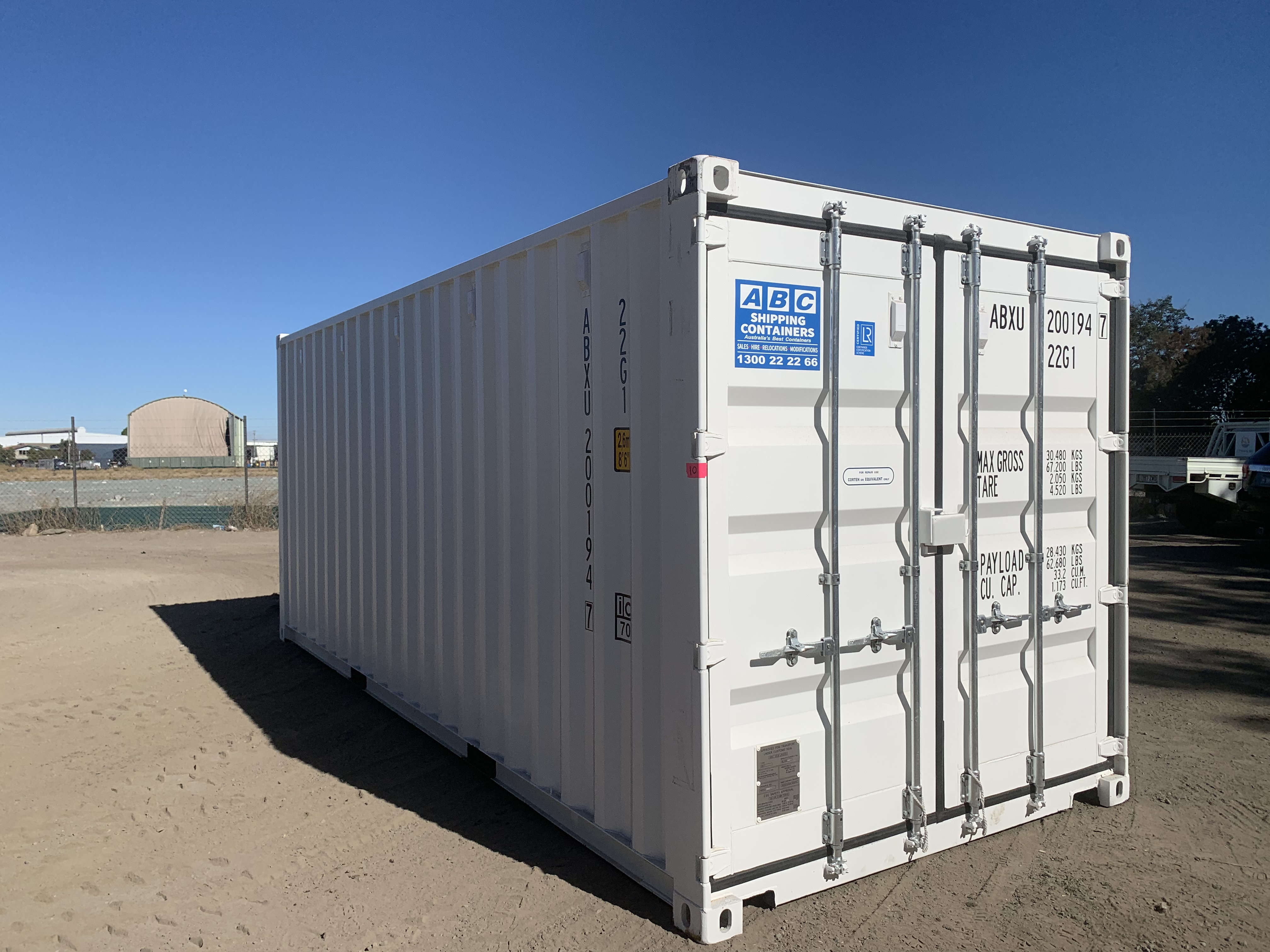 20ft white shipping container